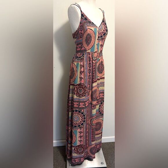 Lulu's Sunrise to Sunset Coral Pink Print Maxi Dress - Picture 6 of 9